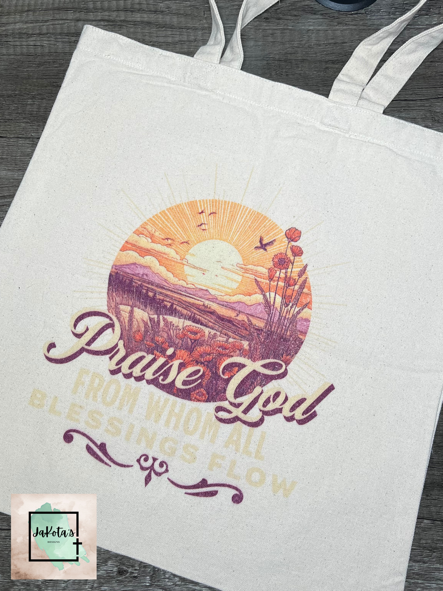 Praise God Cotton Canvas Tote Bag