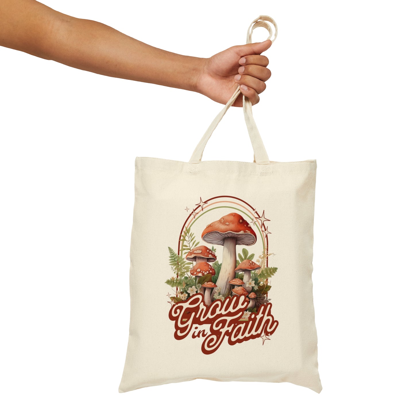 Grow in Faith Cotton Canvas Tote Bag