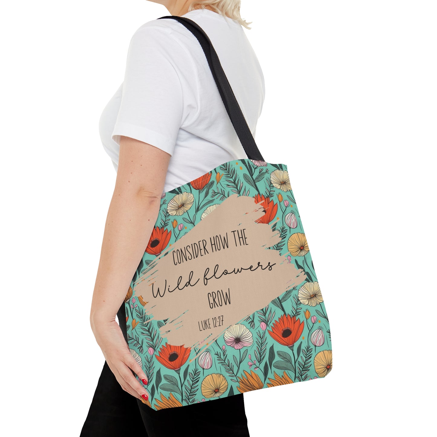 Consider How the Wildflowers Grow AOP Tote Bag