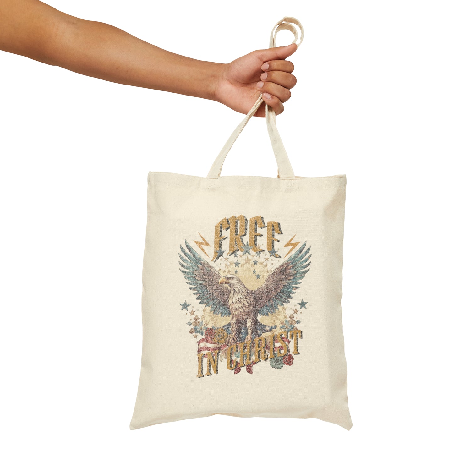 Free in Christ Cotton Canvas Tote Bag