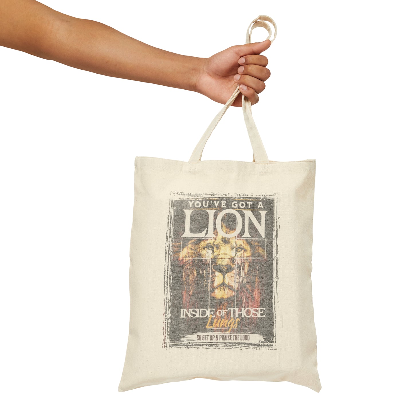 Lion in your Lungs Cotton Canvas Tote Bag