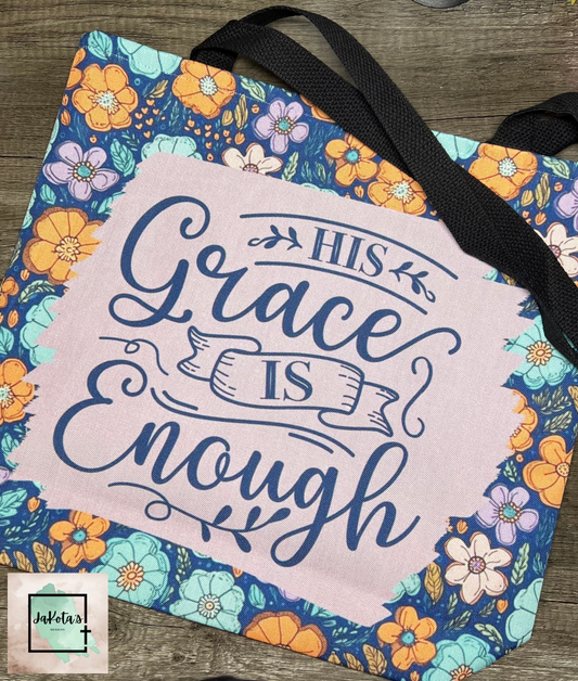 His Grace is Enough AOP Tote Bag