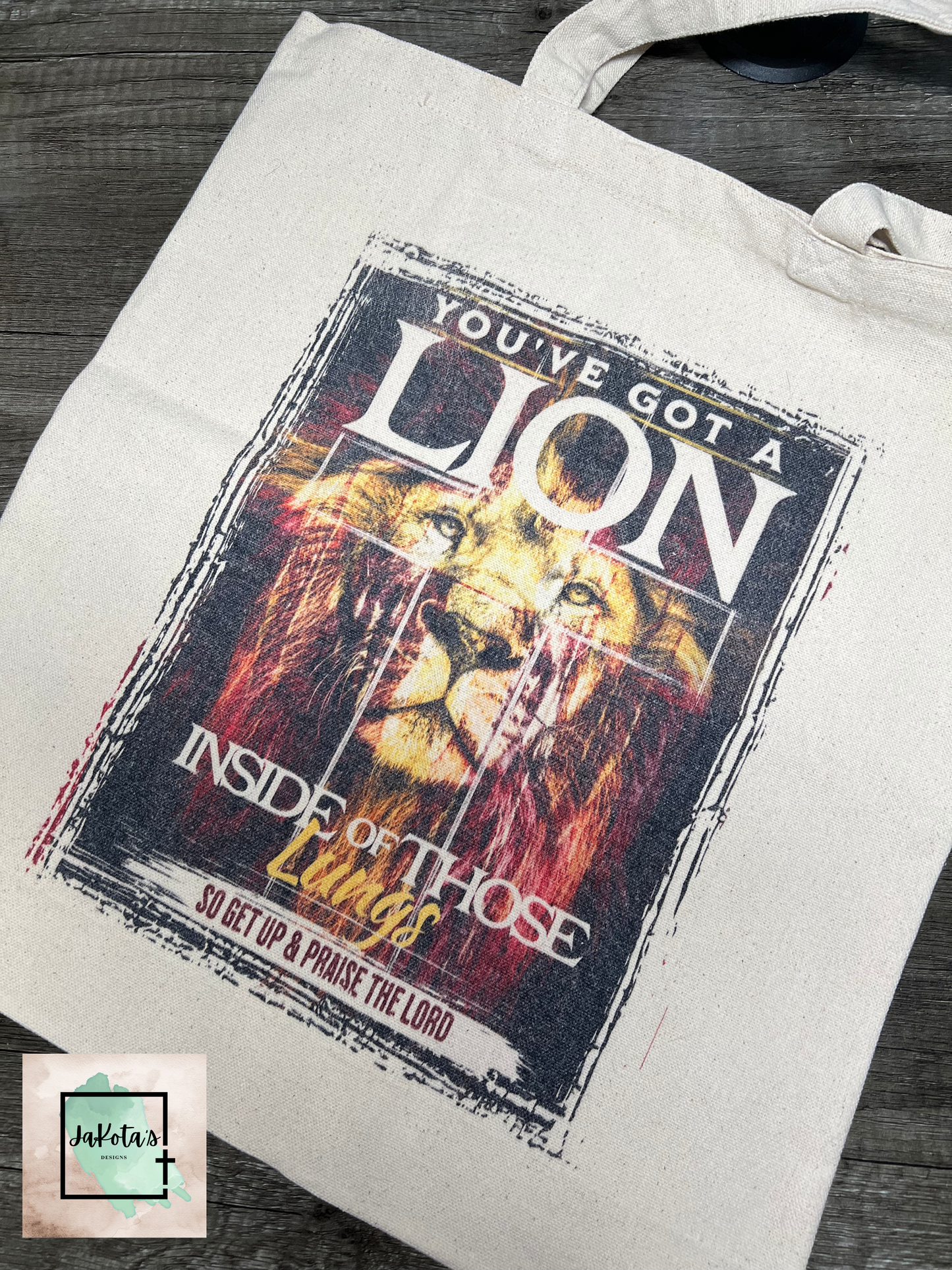 Lion in your Lungs Cotton Canvas Tote Bag