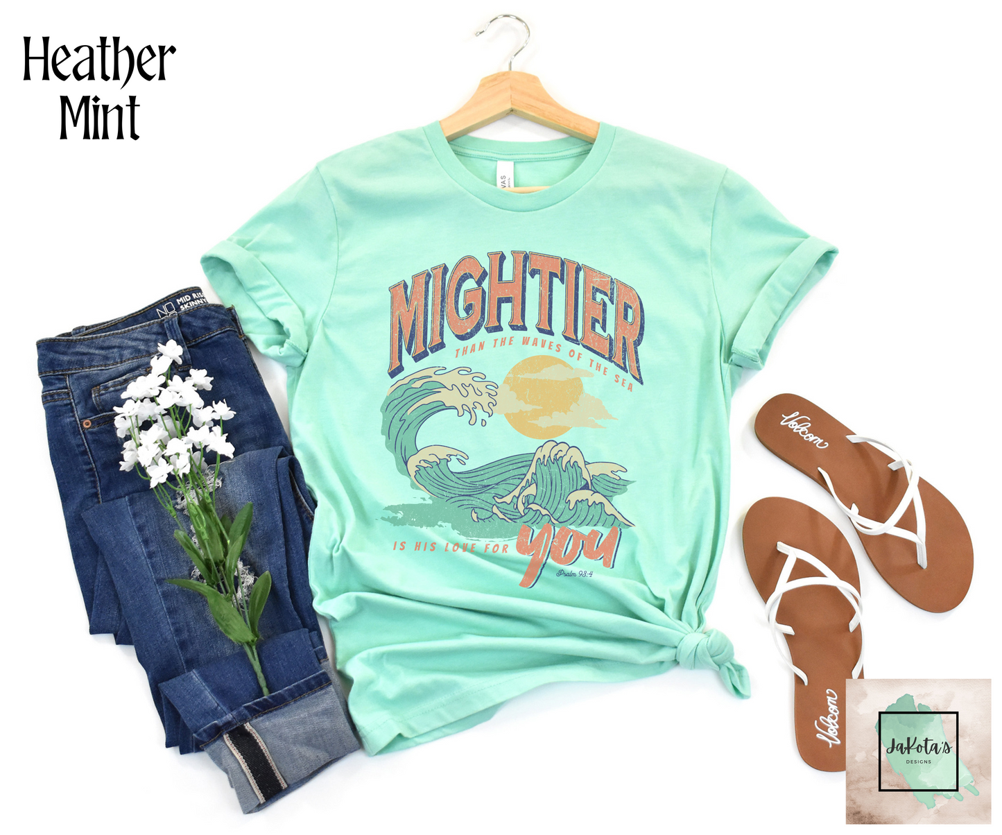 Mightier than the Waves Tee: Bellas Canvas