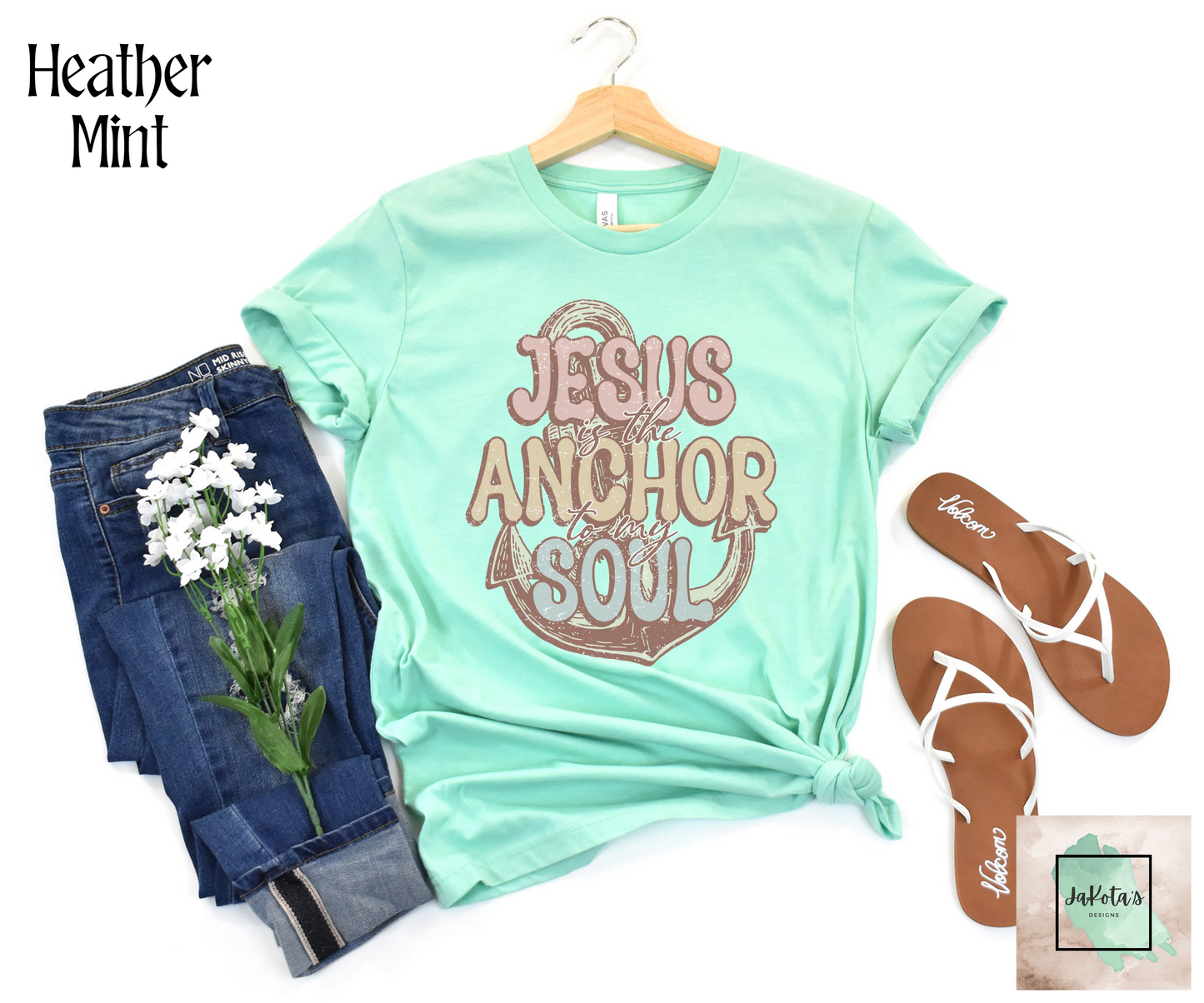 Jesus is the Anchor to my Soul Tee: Bella Canvas