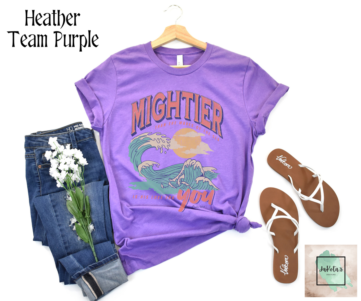 Mightier than the Waves Tee: Bellas Canvas