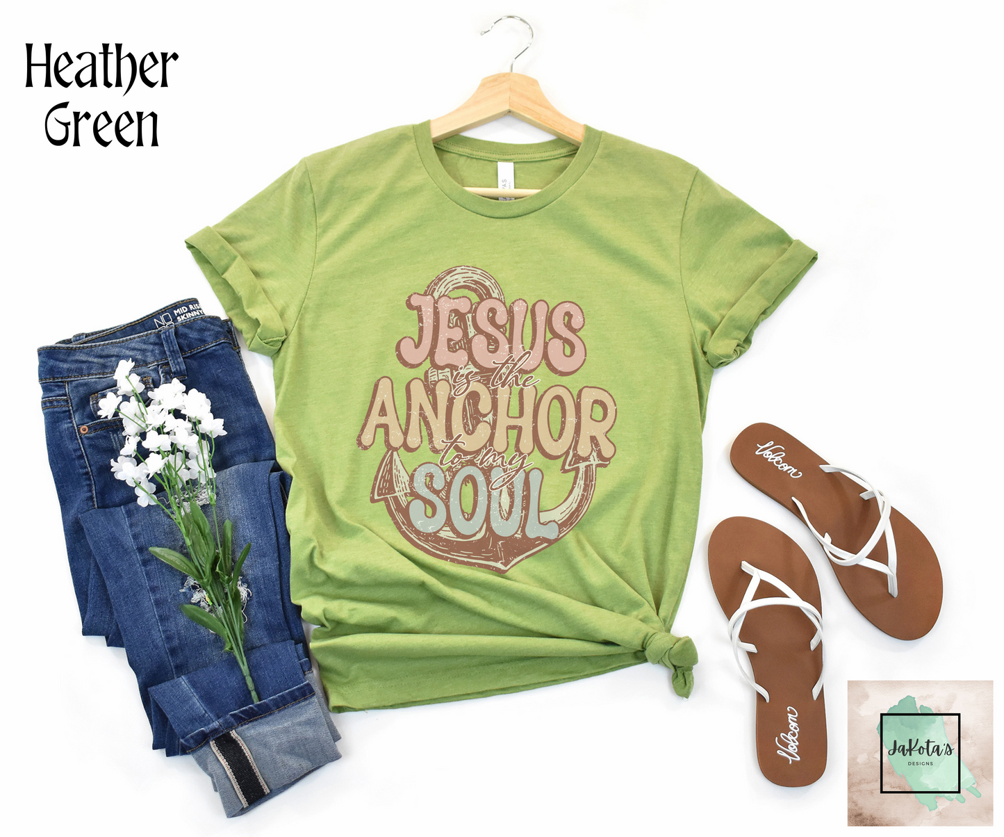 Jesus is the Anchor to my Soul Tee: Bella Canvas