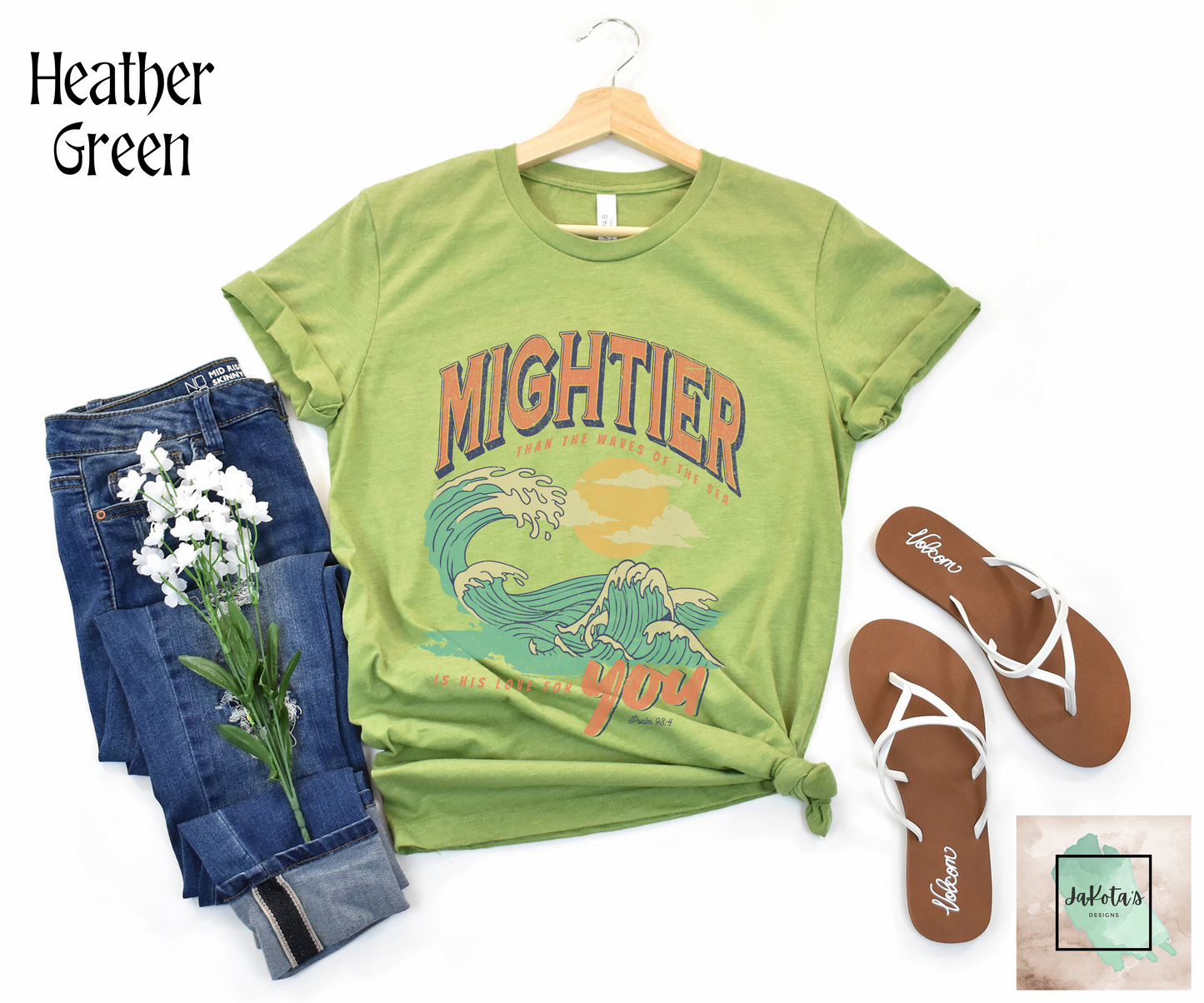 Mightier than the Waves Tee: Bellas Canvas