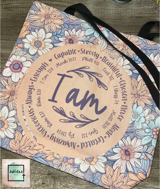 I am: Identity in Christ AOP Tote Bag