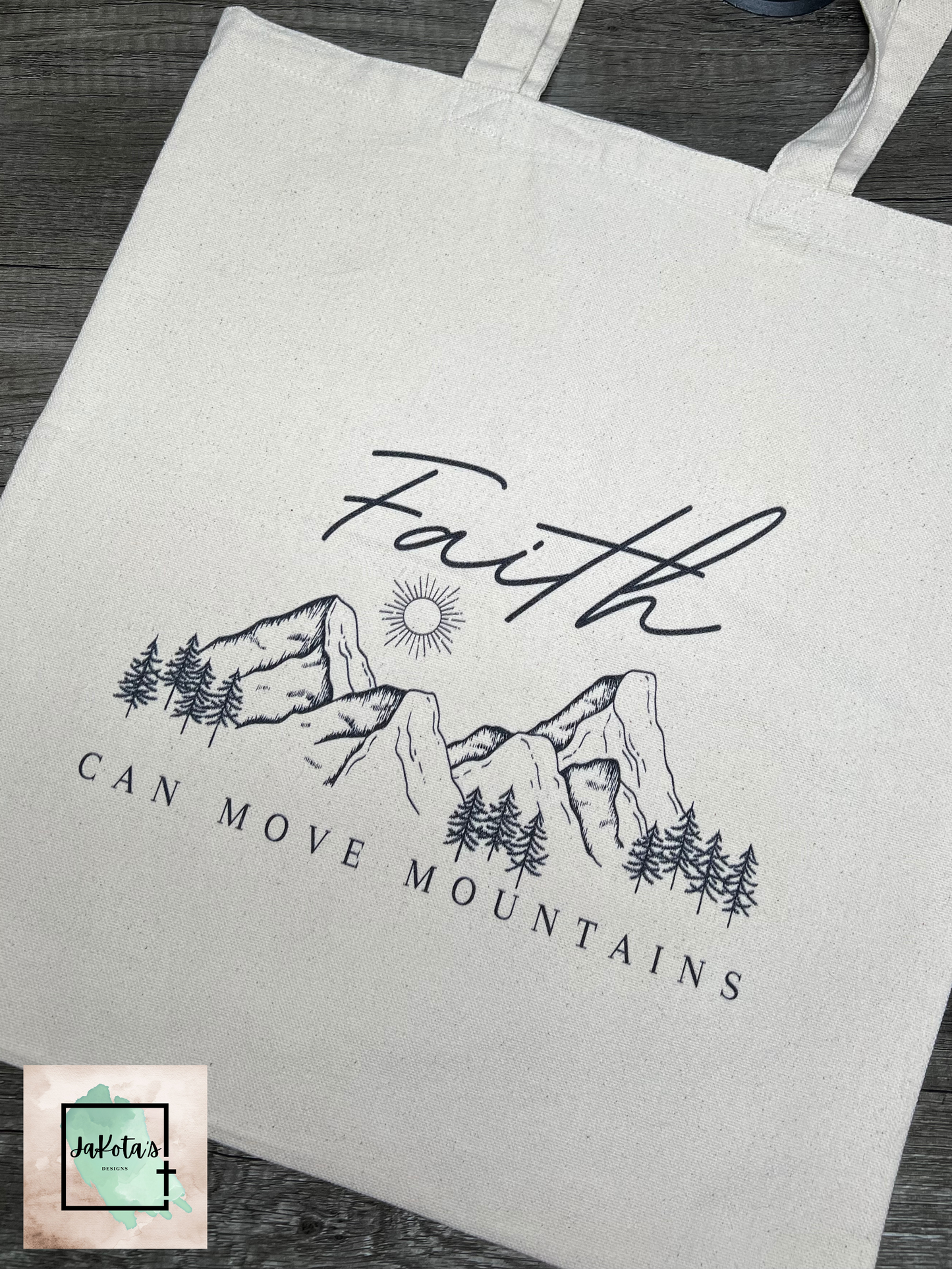 Faith can move Mountains Cotton Canvas Tote Bag