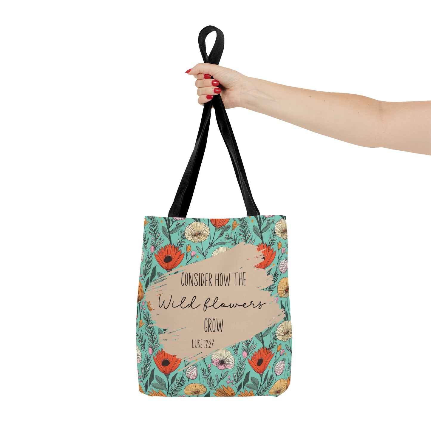 Consider How the Wildflowers Grow AOP Tote Bag