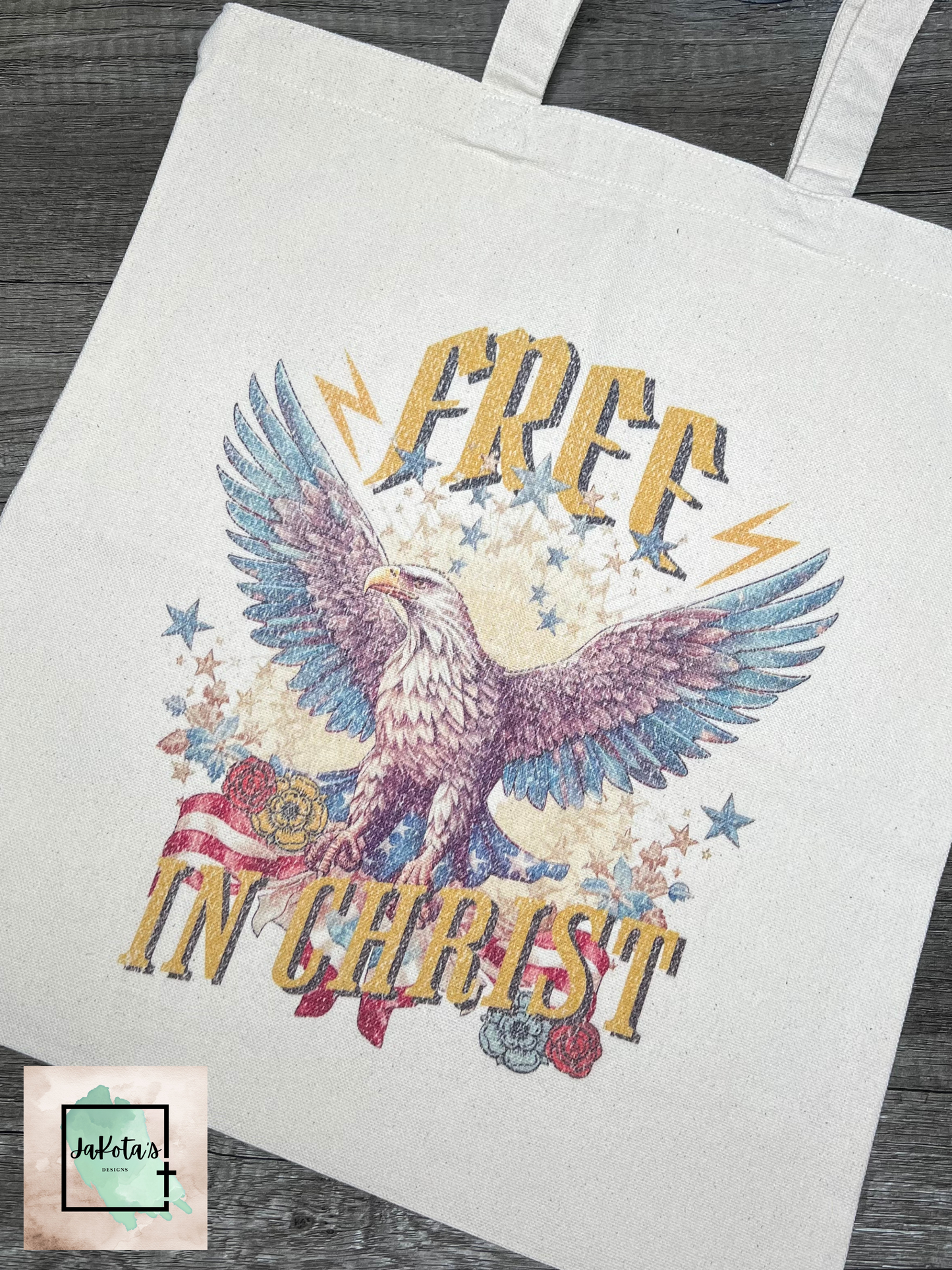 Free in Christ Cotton Canvas Tote Bag