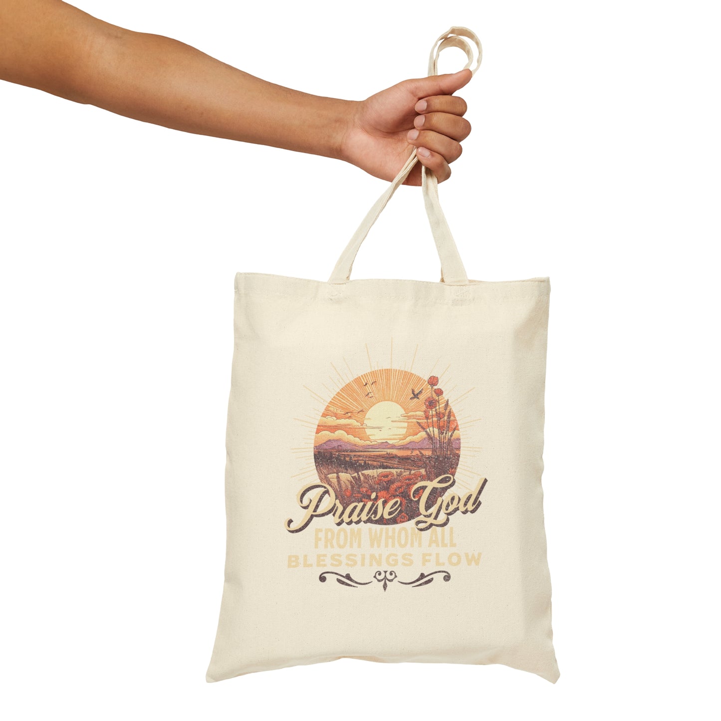 Praise God Cotton Canvas Tote Bag