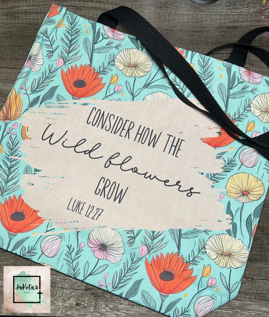 Consider How the Wildflowers Grow AOP Tote Bag