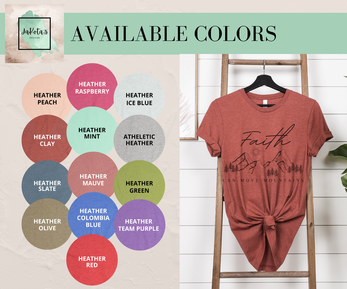 Faith can move Mountains Tee: Bella Canvas