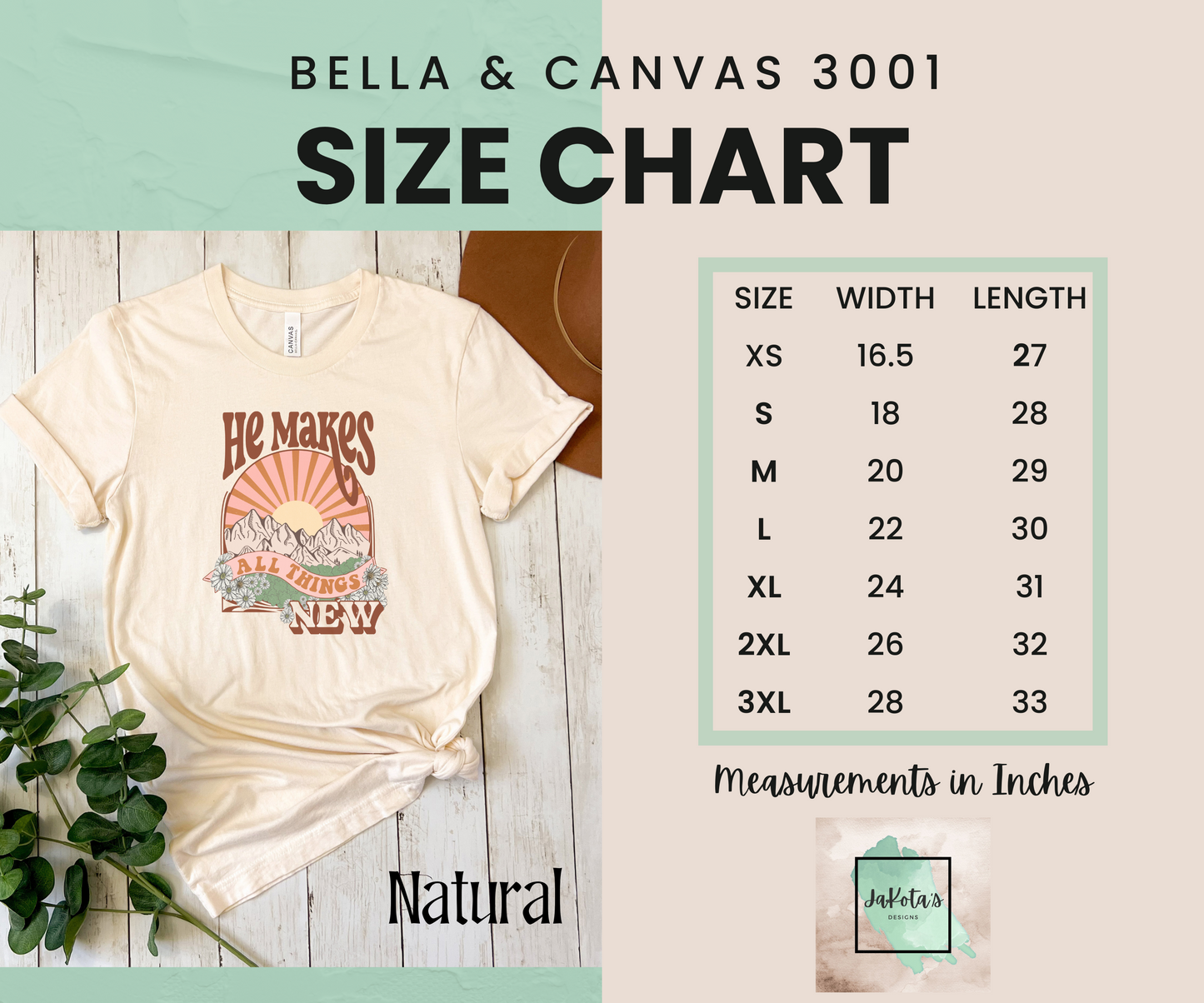 He Makes all Things New Tee: Bella Canvas